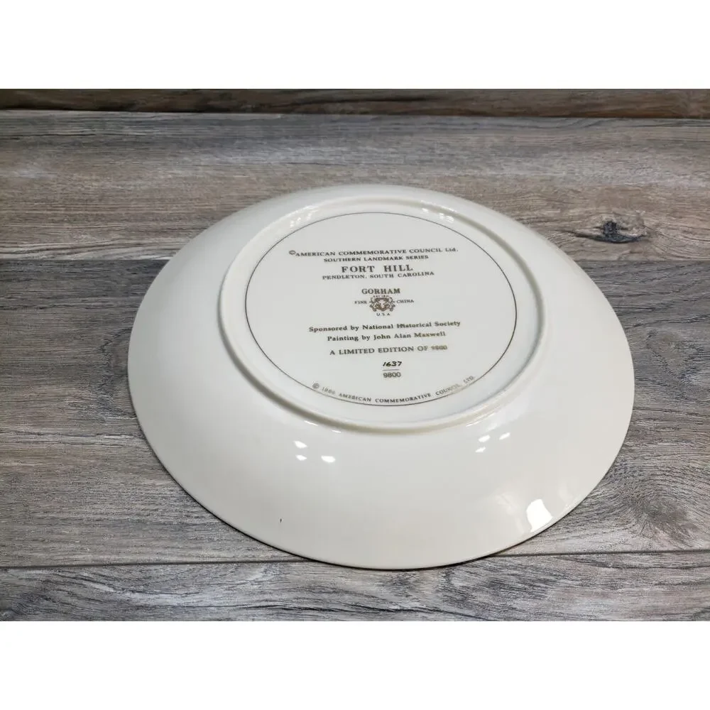 Gorham Fort Hill Commemorative Southern Landmark Series 1980 Vintage Plate
